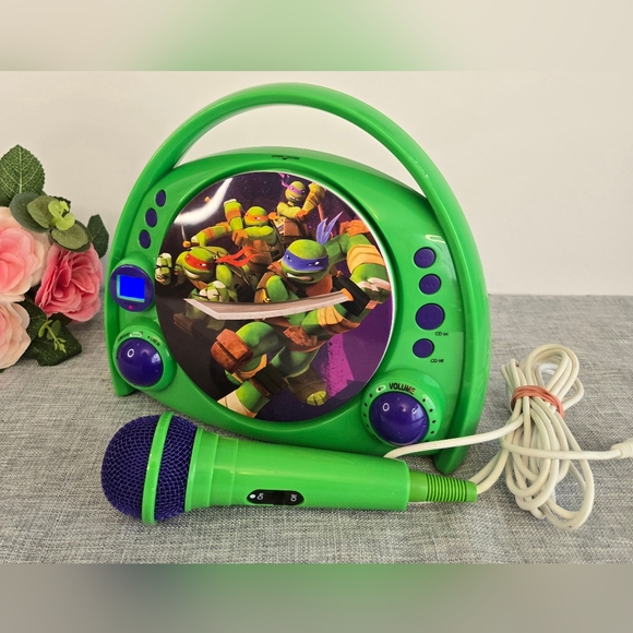 Turtles Other - Teenage Mutant Ninja Turtles‎ Portable CD Play Along Karaoke Machine Microphone